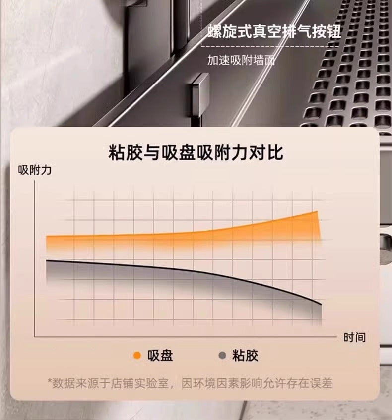 Space Aluminum Bathroom Suction Cup Storage Rack Wall-Mounted No-Drill Towel Rack Washstand Multifunctional Organizer