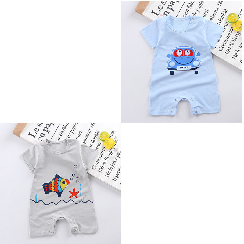Spring and Summer New Baby Short Sleeve Romper Summer Spring Autumn Thin Newborn Romper a Newborn Short Sleeve Romper A Class