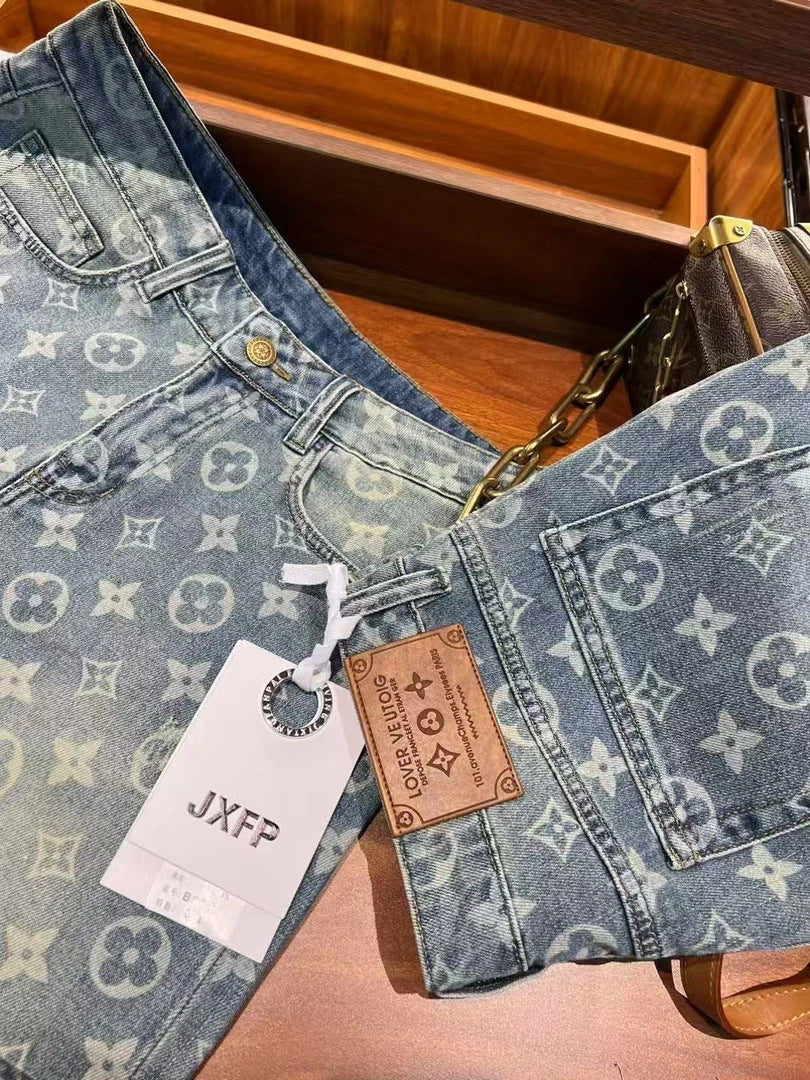 【Summer New】Fashion Casual Fashion Versatile Summer Trendy Personality Men's Denim Shorts Simple Loose Fit