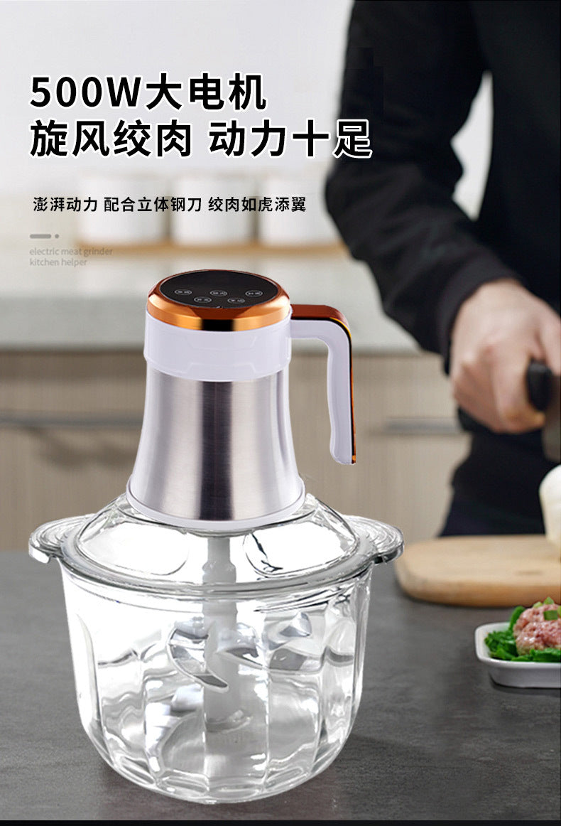 Household Electric Meat Grinder Kitchen Convenient Vegetable Chopper Meat Mincer Blender Manufacturer Supply Visual Glass Food Processor