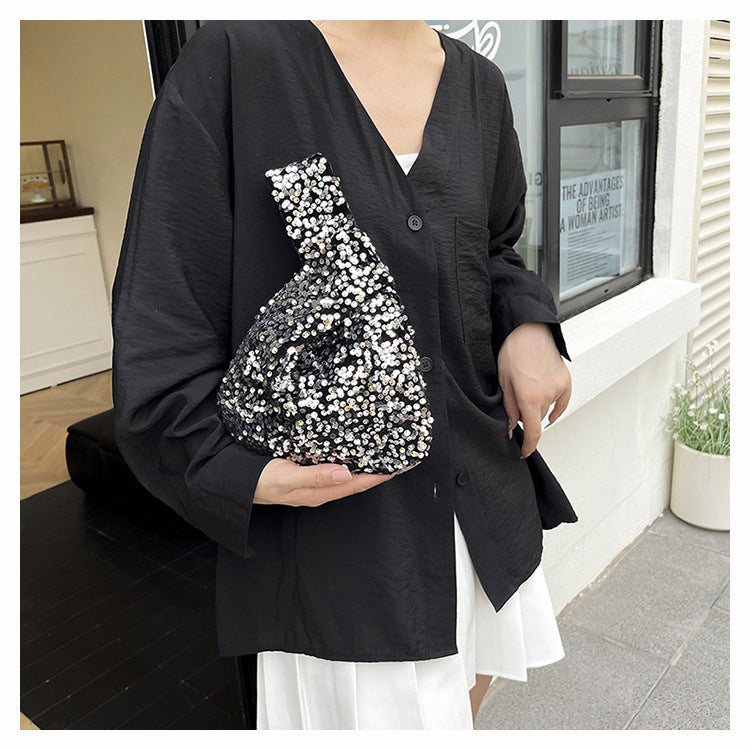 Fashion New Trendy Bag Niche Design Sequin Underarm Bag Trendy Niche Style High-End Single Shoulder Handbag