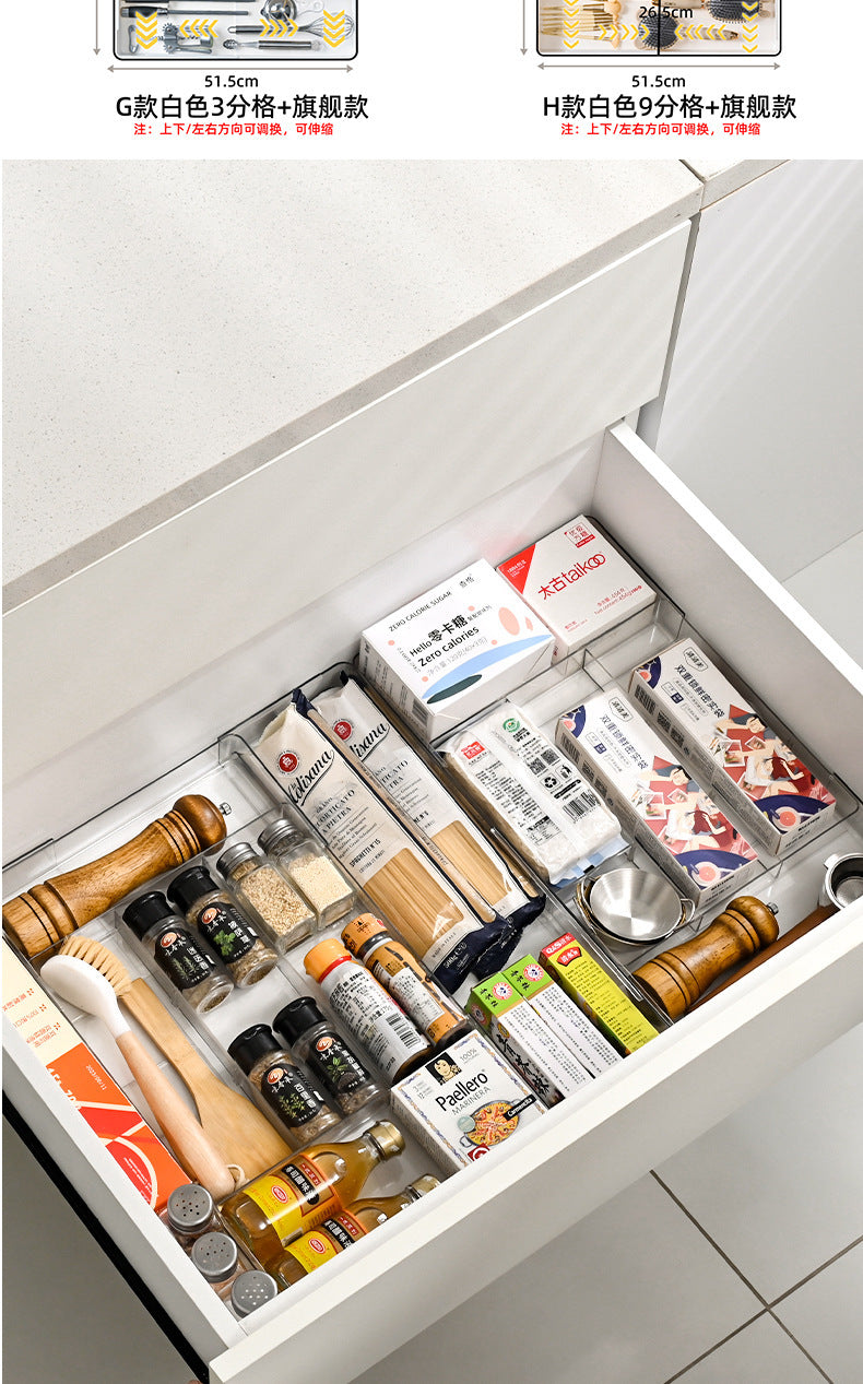 Expandable Drawer Storage Box for Home Kitchen Drawers, Cosmetics, Office Stationery, Plastic Stationery Organizer