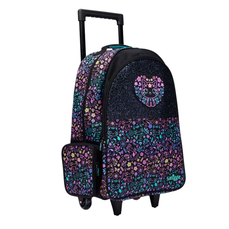 Australia smiggle School Bag Primary and Secondary School Students Big Eye Cat Gradient Cat Schoolbag Girl Backpack Trolley School Bag http://detail.1688.com/offer/949669119060.html