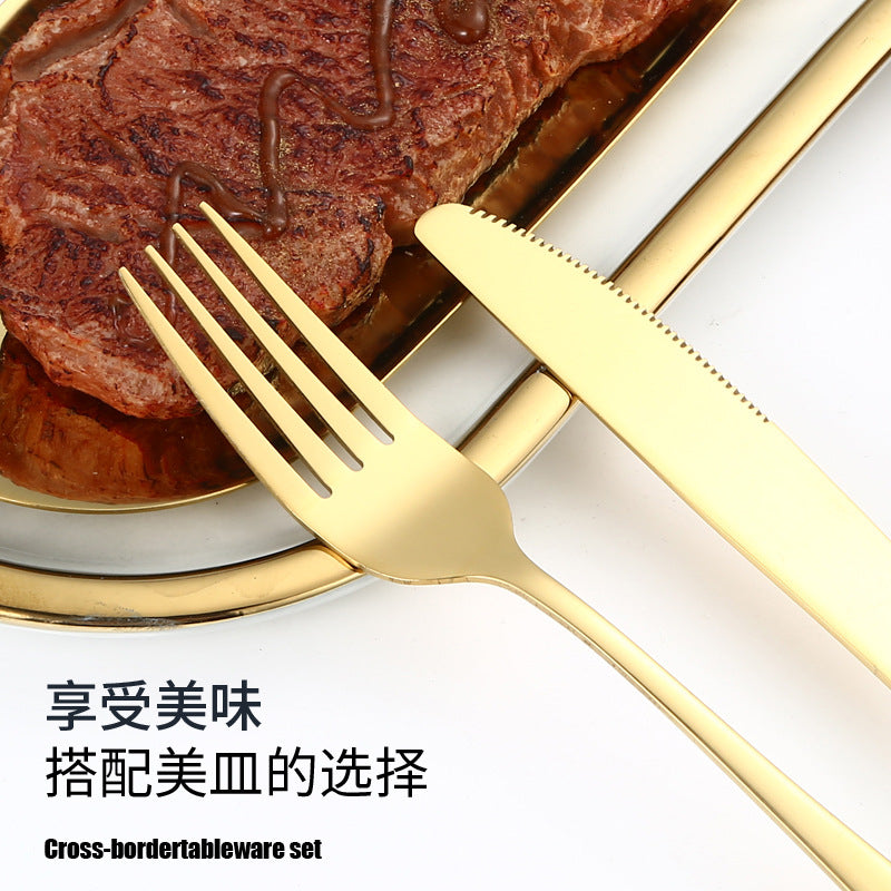 tableware set Stainless Steel Tableware1010Series Western Dining Rack Knife Fork Spoon24Set of Color Boxes