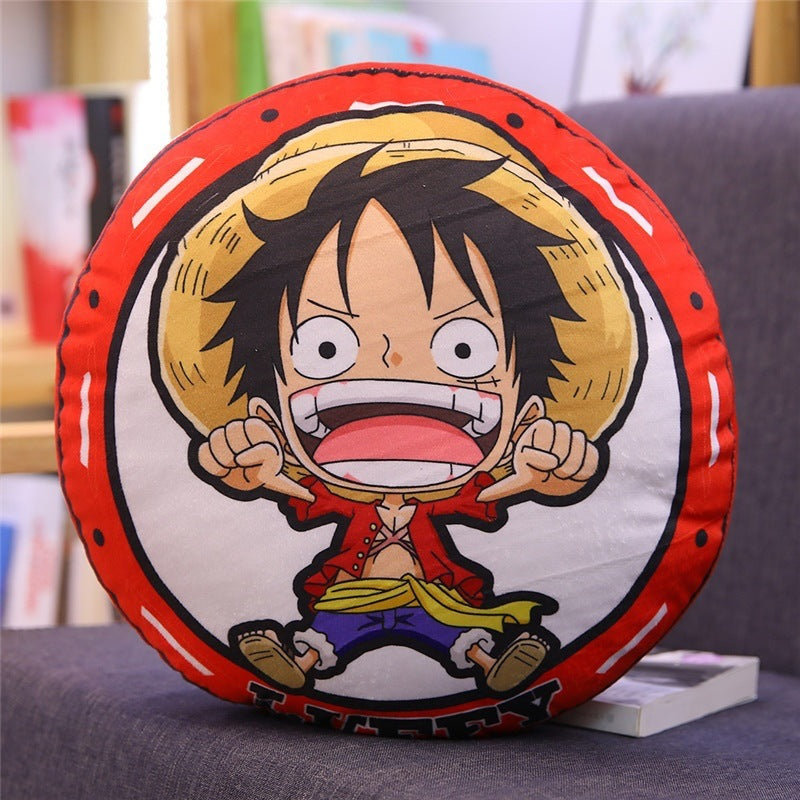New One Piece Round Pillow Anime Merchandise Luffy Chopper One Piece Double-Sided Print Nap Cushion In Stock