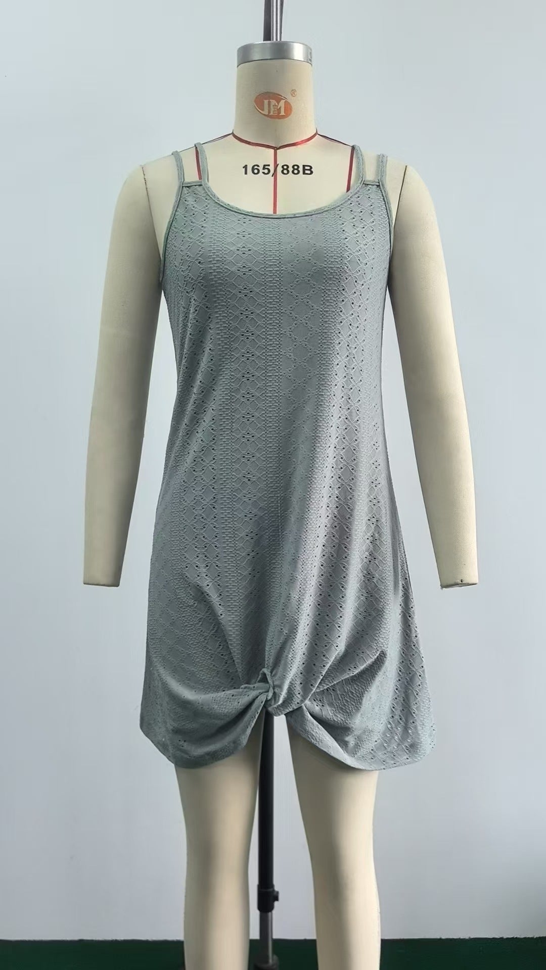 Amazon Cross-Border European and American Foreign Trade2025New Women's Solid Color Casual Dress Fashion Twist Knot Tank Dress for Women