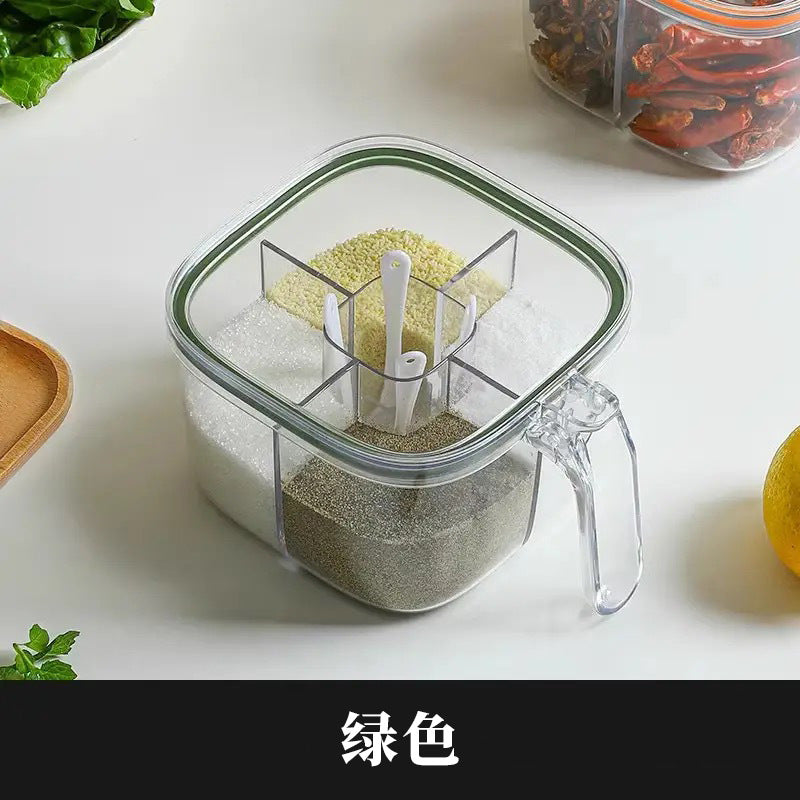 Seasoning Box Household Kitchen Seasoning Jar Combination Set Integrated Multi-Grid Salt Msg Pepper Storage Seasoning Seasoning Bottle