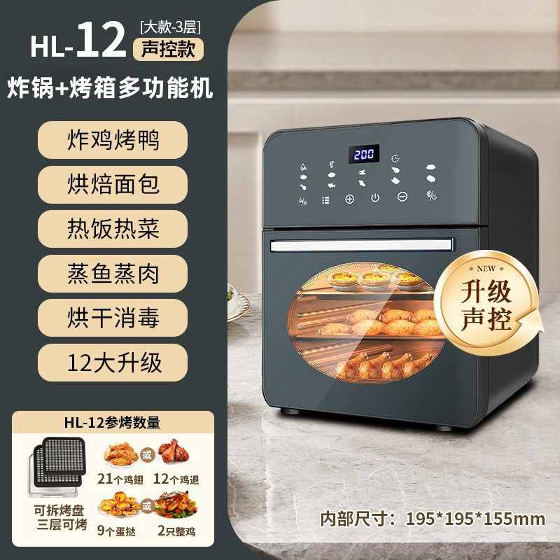 Cross-Border New Smart Visual Air Fryer Household Large Capacity Multi-Functional Air Oven Baking Professional Fryer Oven