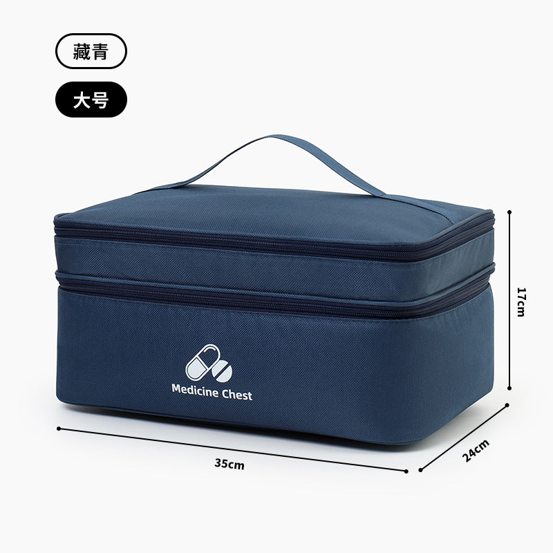 Outdoor First Aid Kit Large Capacity Household Medicine Box Double Layer Classification Storage Medicine Organizer Travel Portable Medicine Bag