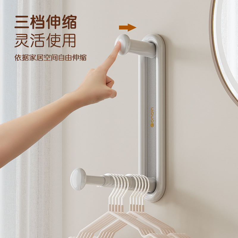 Hanger Storage Artifact No-Drill Household Wall-Mounted Retractable Storage Rack Wall Hanger Storage Shelf