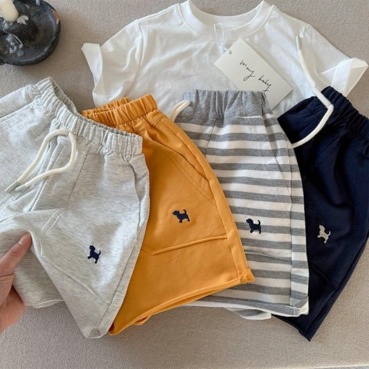 Little Bear Children's Shorts 25 Summer Boys and Girls Japanese Style Cartoon Striped Casual Pants Baby Toddler Fashionable Five-Point Shorts