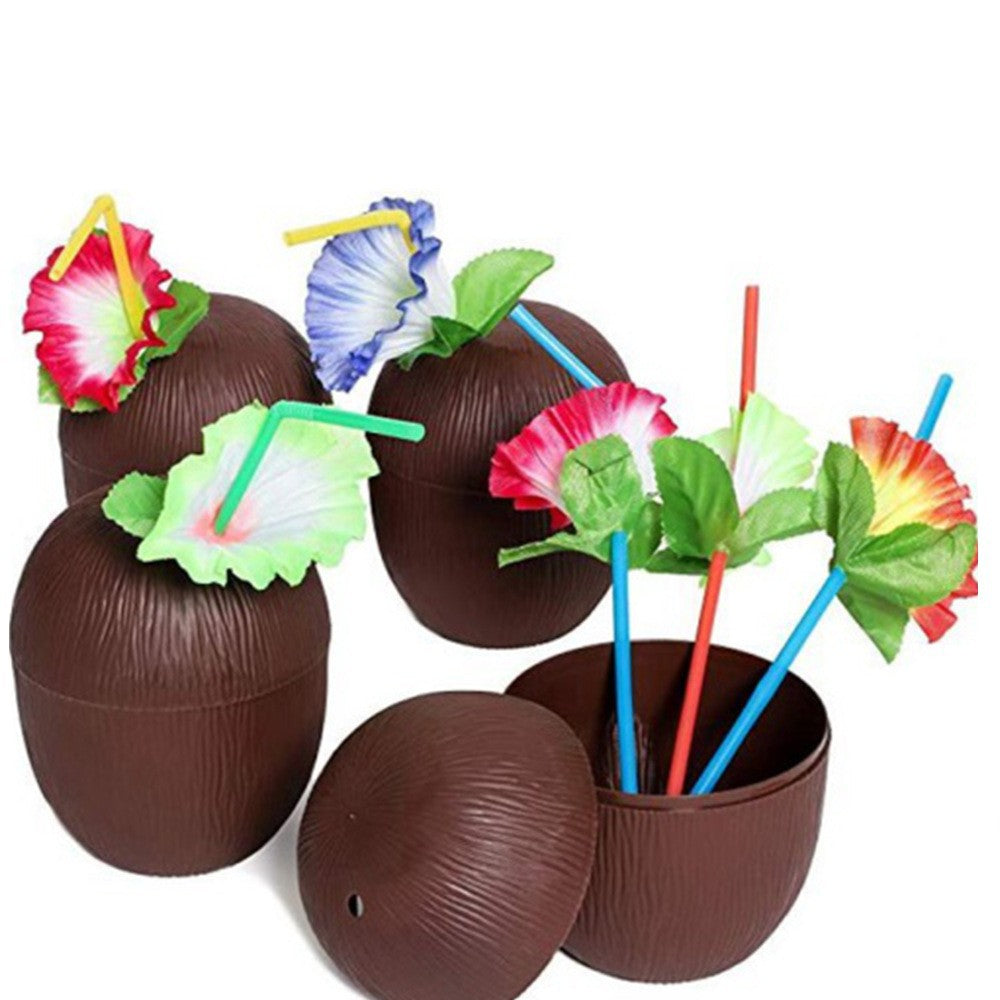 Amazon Hawaiian Party Decoration500ml Coconut Cup Hibiscus Fruit Cup Pineapple Cup Beverage Cup