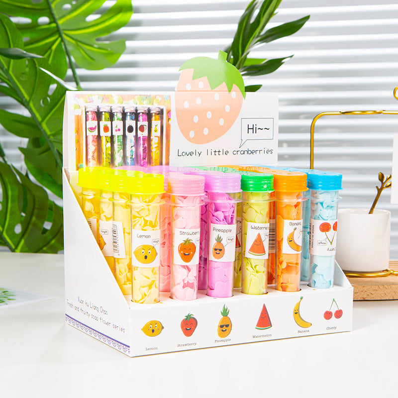 Outdoor Portable Hand Washing Travel Disposable Paper Soap Tablets Test Tube Soap Flower Soap Paper Bottle Flower Shape Soap Tablets