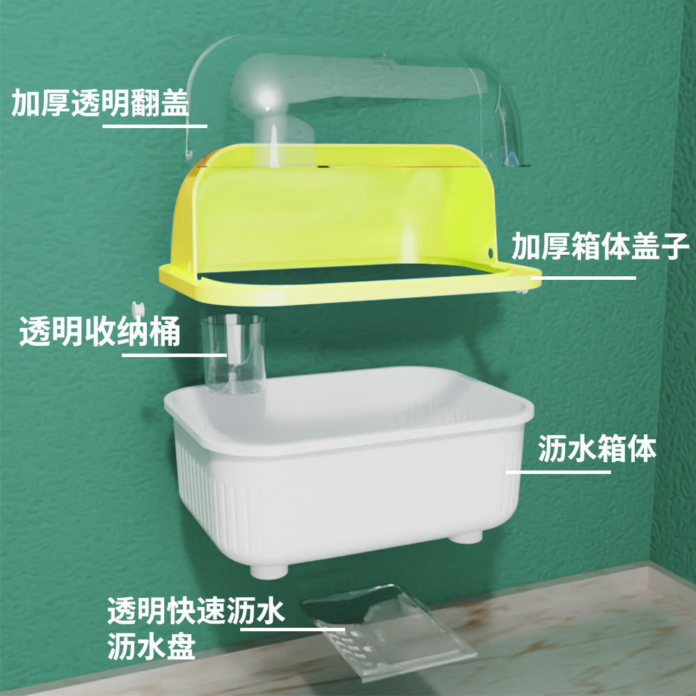 Kitchen Bowl Dish Rack Draining Bowl Rack Bowl and Chopstick Storage Box with Lid Bowl Cabinet One Piece Dropshipping