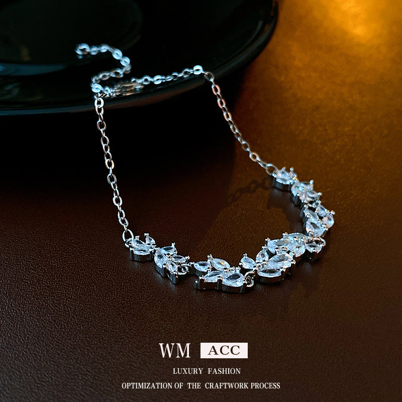 Xiaohongshu Same Style Hot-Selling Zircon Bracelet Light Luxury Niche Exquisite High-End Feel Adjustable Pull Jewelry for Women
