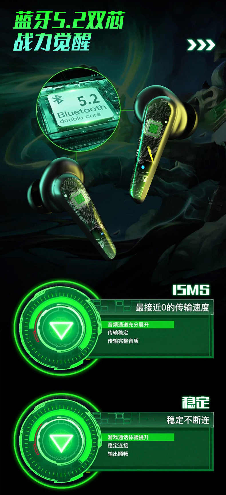 New Gaming Model G11True Wireless Gaming Bluetooth Headset5.0Dual-mode low-latency long-lasting breathing light flashing