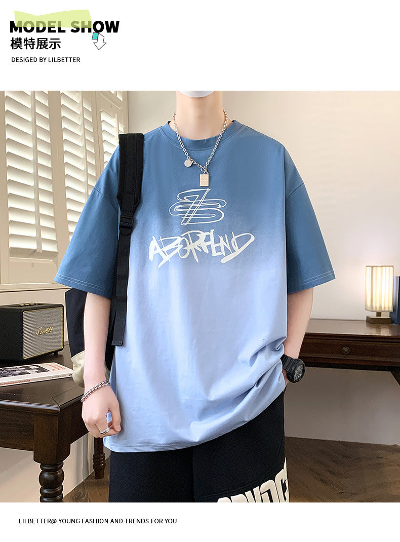 Youth Summer Ice Silk Short Sleeve t T-shirt for boys in summer2025New style junior high and high school student short-sleeve tops