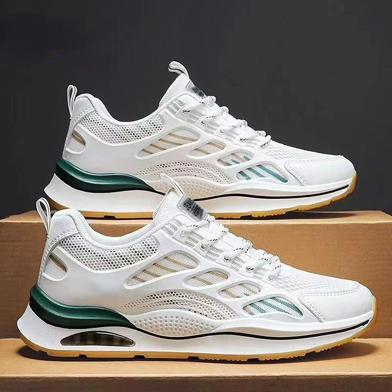 2024Spring Youth New Trend Men's Shoes Korean Style Breathable Versatile White Sneakers Running Student Casual Sports Shoes