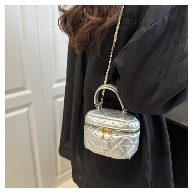 Women's Spring Summer Bag2025New Diamond Chain Bag High-End Fashionable Crossbody Bag Versatile Handheld Small Square Bag