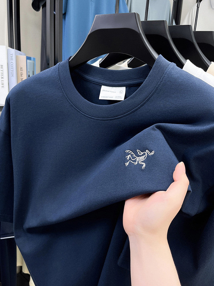 Cotton Short Sleeve T Men's T-Shirt Ancestor Bird Same Style Embroidered Fashion Wholesale Men's Round Neck Summer Thin T-Shirt