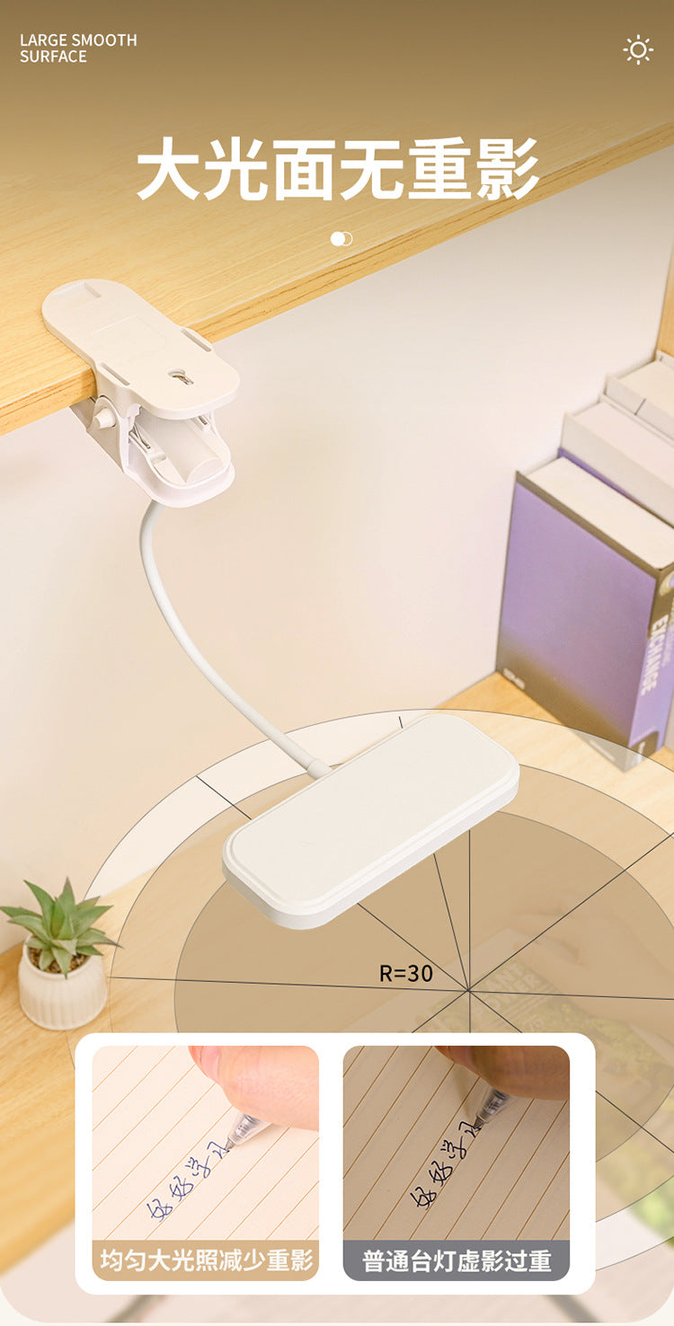 Cross-border Study Clip-on Desk Lamp Bedside Lamp Bedroom Dormitory Rechargeable Eye Protection led Reading Lamp Student Gift