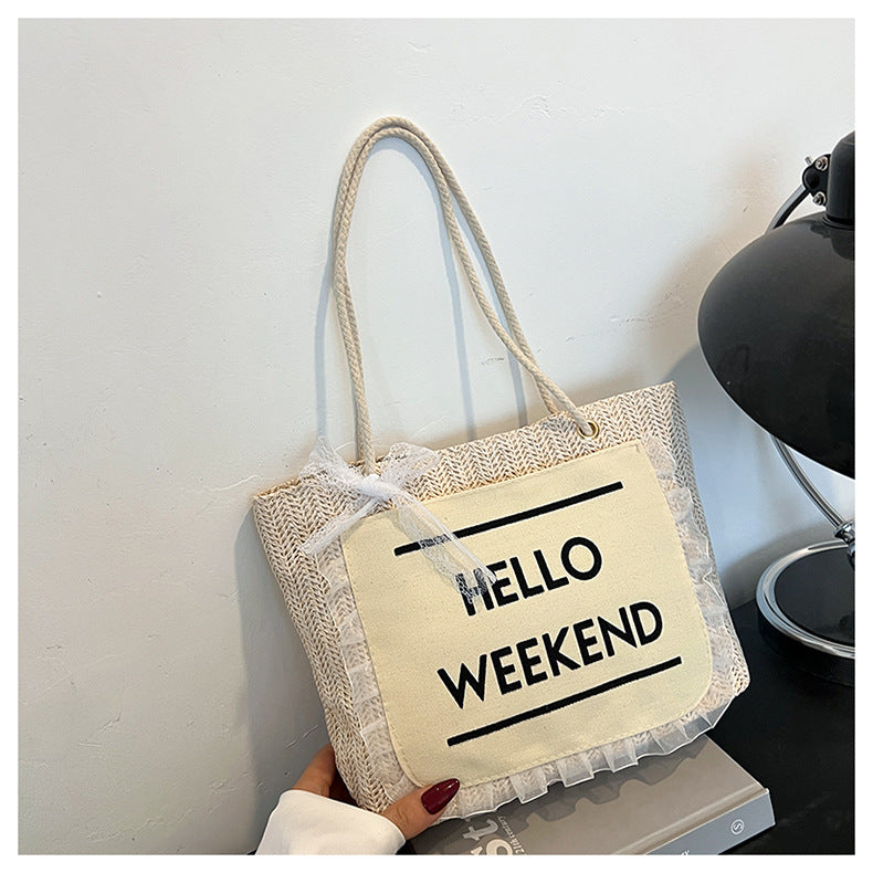 2025Large Capacity Elegant Korean Style Bag for Women Linen Canvas Bag Fashionable Eco-friendly Shopping Bag Single Shoulder Casual Handbag