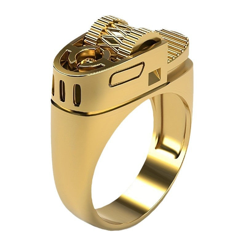 Cross-border Amazon new AliExpress hot-selling jewelry WISH European and American Style Lighter-Shaped Ring Creative Finger Ring