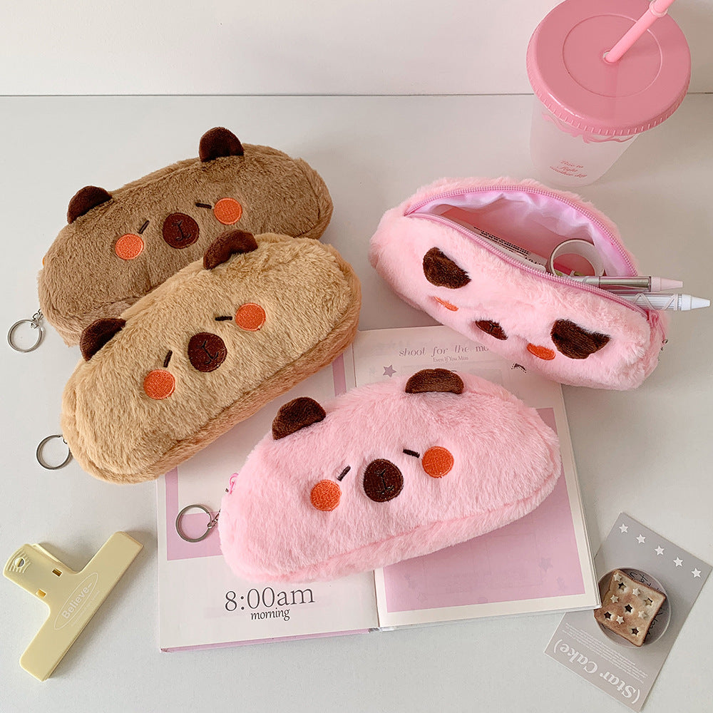 Back-to-School Season Cartoon New Small Animal Shaped Plush Pencil Case Student Stationery Storage Bag Children's Gift Pencil Case http://detail.1688.com/offer/965587364353.html