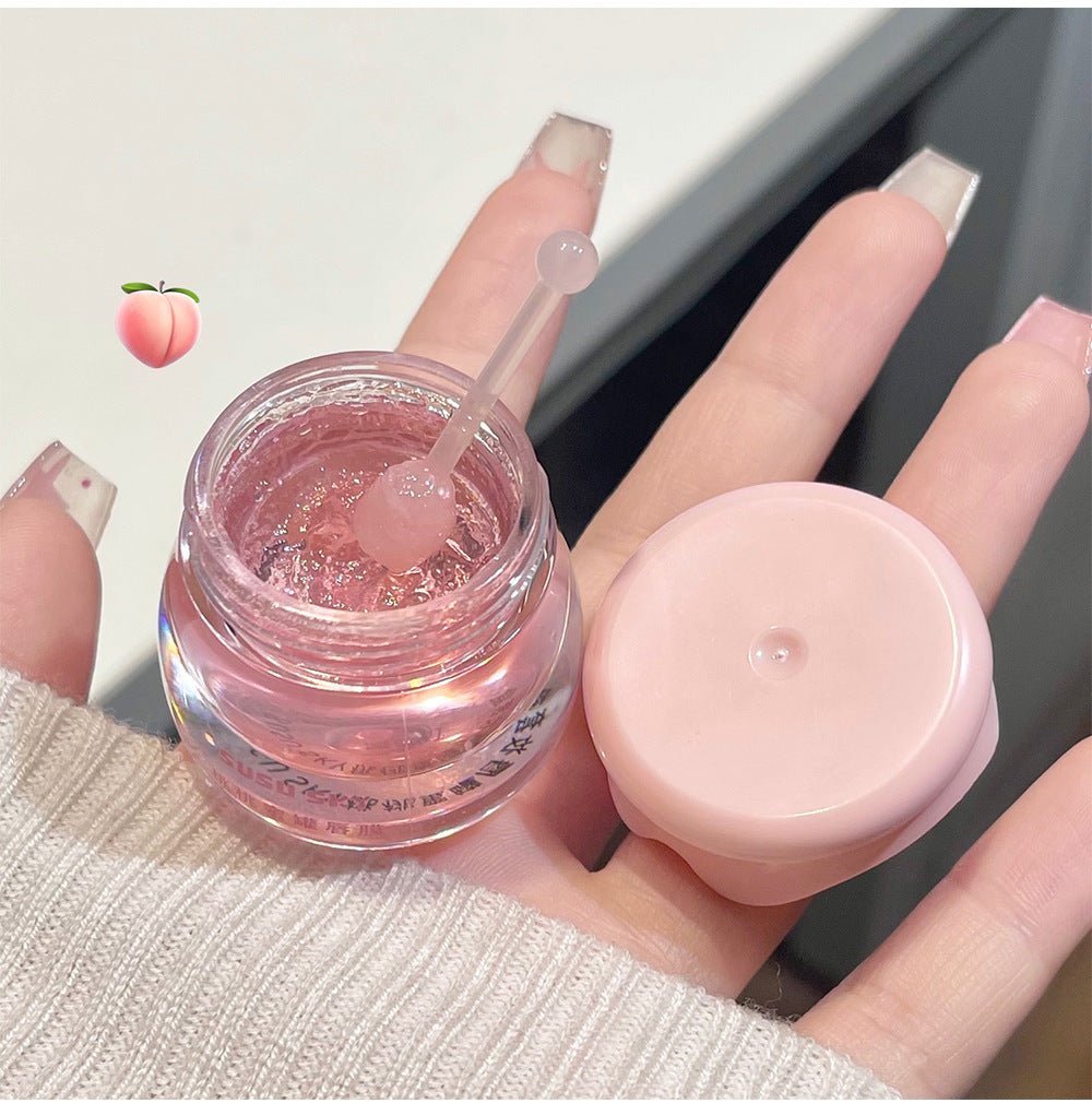 SUSU SKY Peach Honey Pot Lip Makeup Set Moisturizing Hydrating Autumn Winter Anti-Chap Exfoliating Nourishing Repair