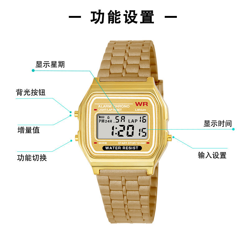 Foreign Trade LED Junior and high school students timing outdoor electronic watch men and women sports luminous alarm electronic watch wholesale
