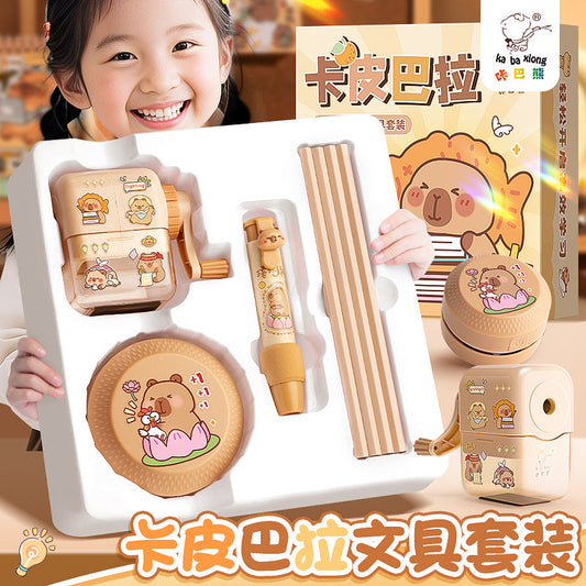 Kaba Bear Stationery Set Gift Box Cartoon Multi-Scene Use Student Graduation Gift Back-to-School Season Stationery Big Gift Pack http://detail.1688.com/offer/914519778285.html