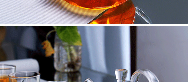 Glass Teapot High Temperature Resistant Thickened Filter Tea Brewing Teapot Household Heatable Fruit Flower Teapot Tea Set
