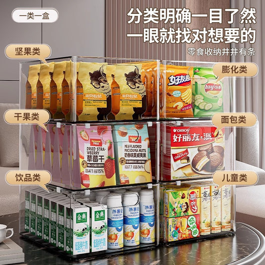 Storage Basket Desktop Snacks Miscellaneous Organizer Storage Box Cabinet Plastic Rectangular Transparent Acrylic Storage Box