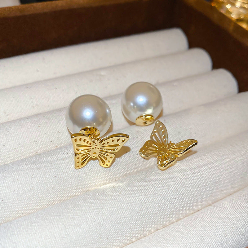 Pearl Earrings with a Sense of Sophistication Real Gold Electroplated Silver Needle French Retro Palace Style Earrings Versatile Ear Jewelry Wholesale