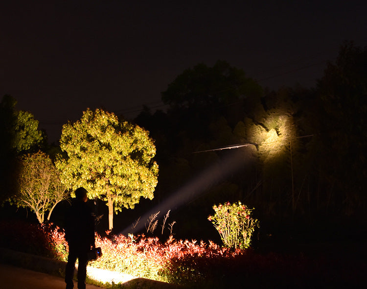 Outdoor Strong Light Bright Spotlight Handheld Lamp Rechargeable Long-Range Multi-Function Household Work High-Power Flashlight