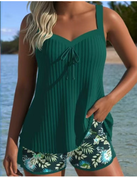 Shorts Sleeveless Printed Suit Beach Swimsuit