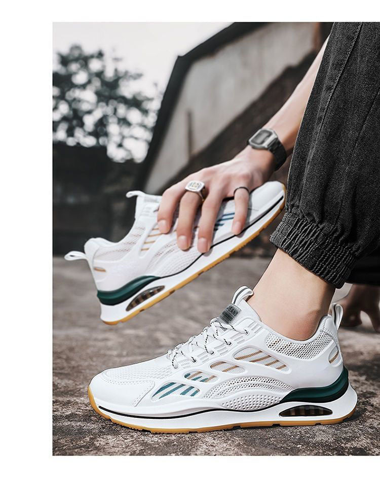 2024Spring Youth New Trend Men's Shoes Korean Style Breathable Versatile White Sneakers Running Student Casual Sports Shoes