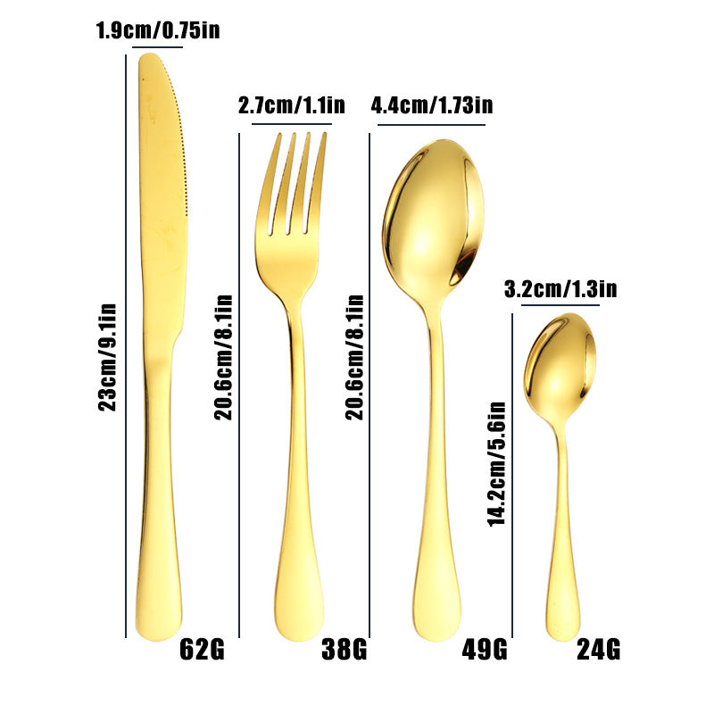 tableware set Stainless Steel Tableware1010Series Western Dining Rack Knife Fork Spoon24Set of Color Boxes
