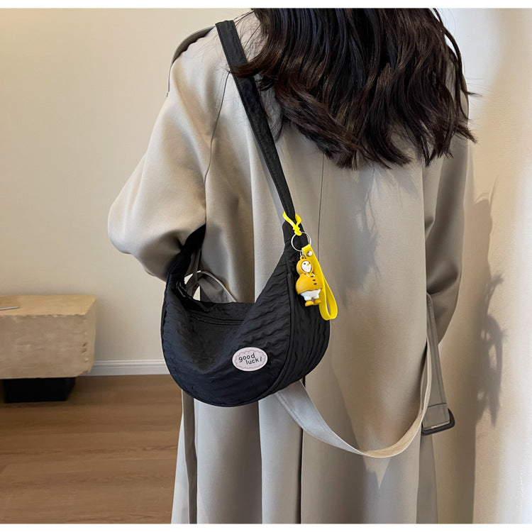 Cute and Versatile Niche Canvas Small Bag for Women2023New Women's Bag Korean Version Crossbody Bag Fashion Single Shoulder Dumpling Bag