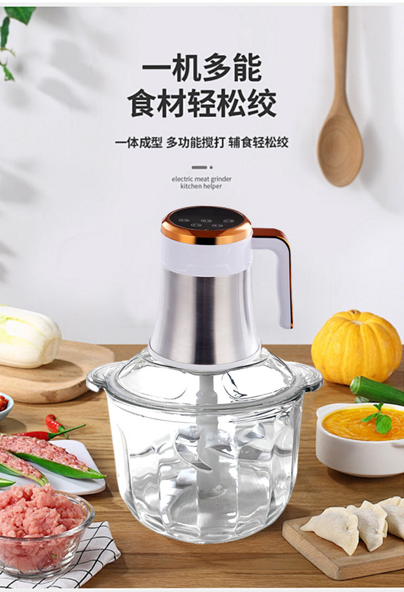 Household Electric Meat Grinder Kitchen Convenient Vegetable Chopper Meat Mincer Blender Manufacturer Supply Visual Glass Food Processor