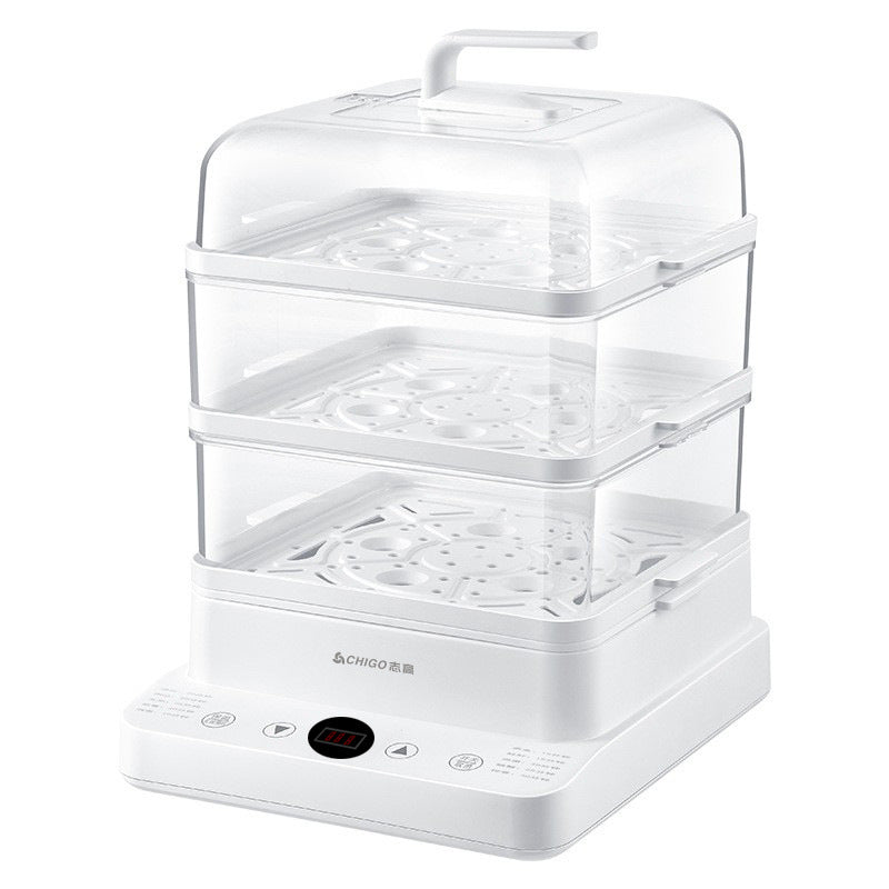 Zhigao Electric Steamer Multi-Function Home Use Steamer24L Large Capacity Visible Lid Three-Layer Gift Wholesale Electric Steamer