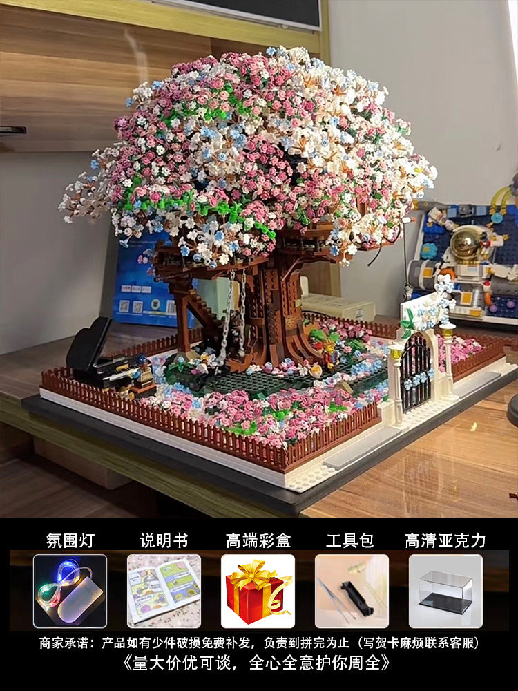 Sakura Treehouse Building Blocks2025New Toy Girl Gift Puzzle Assembly Building Street View Villa House Puzzle