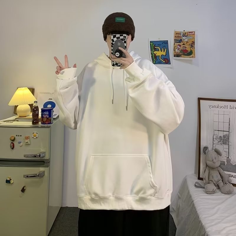Fashionable Versatile Hooded Sweatshirt for Men Autumn Wear2024New Loose Fleece-Lined Versatile Casual Cardigan Couple Jacket