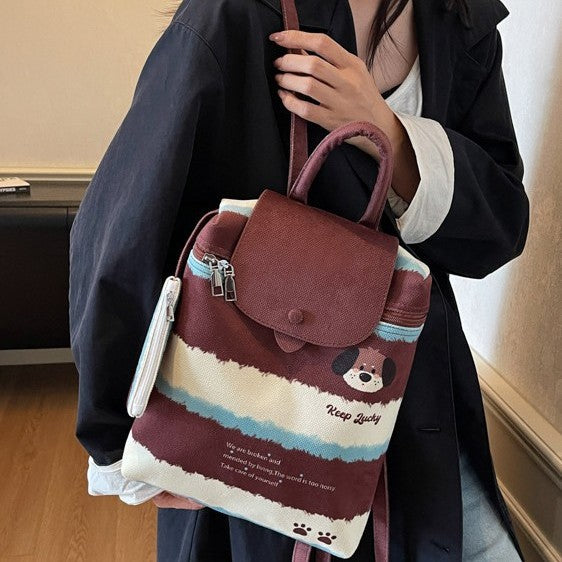 Korean Style Cute College Style Cartoon Handheld Bucket Bag for Women2025New leopard print backpack for class and commuting http://detail.1688.com/offer/960620063545.html