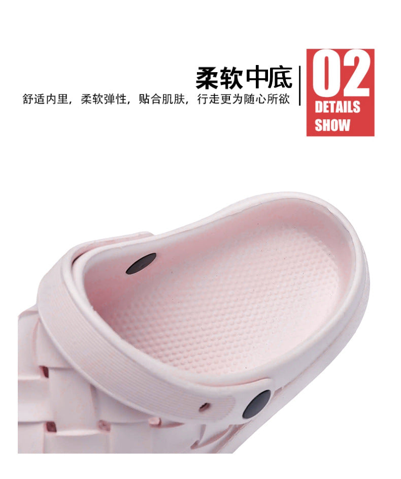 Croc Shoes Non-Slip Soft Sole Men's Closed-Toe Sandals Thick Sole Trendy ins Couple style casual slippers Korean version beach shoes
