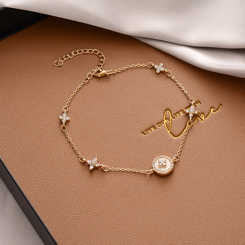 Korean Versatile Pearl Bracelet for Women ins Niche Style High-End Titanium Steel Bracelet Couple Bracelets Wholesale