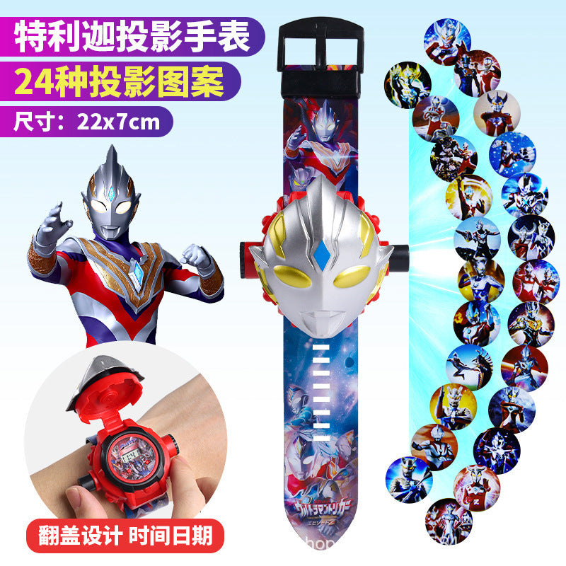 Ultraman Projection Watch Tiga Children's Edition Electronic Zero Tiga Glowing Boys Kindergarten Children's Day Toy