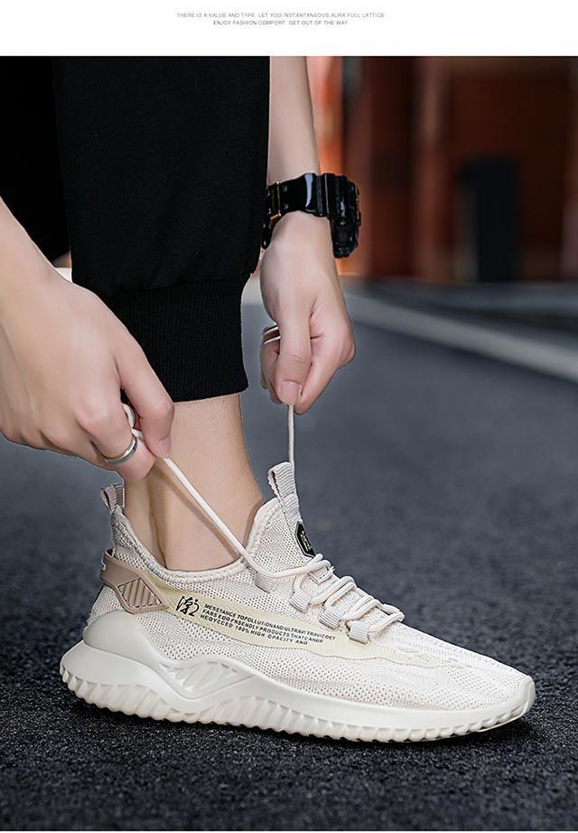 Men's Sneakers2024Spring New Trendy Casual Shoes Running Shoes Couple Shoes Mesh Flyknit Shoes Export
