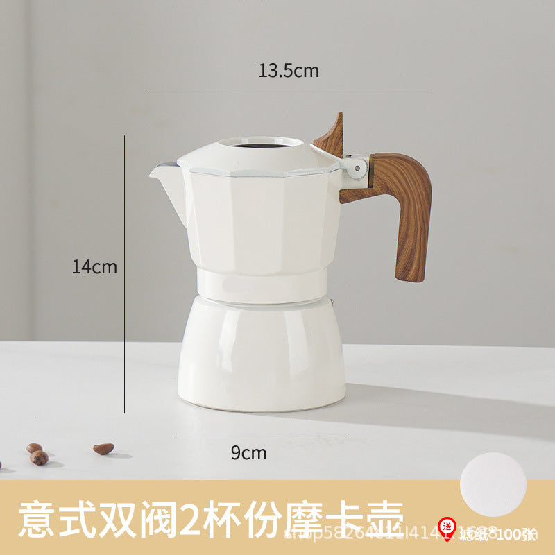 Moka Pot Home Use Small Coffee Pot Coffee Brewing Set Double Valve Hand Brew Pot Espresso Extraction Italian Coffee Machine