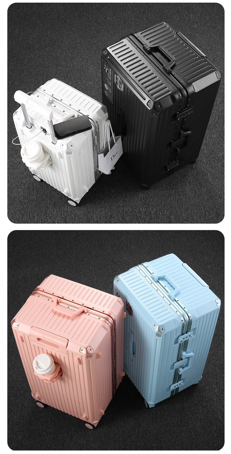 Aluminum Frame Thickened Suitcase for Women with Extra Large Capacity28Travel Abroad Password Lock Suitcase24Inch Trolley Case26Male